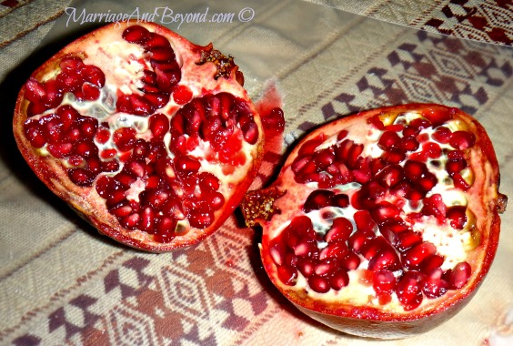 pomegranate cut in half