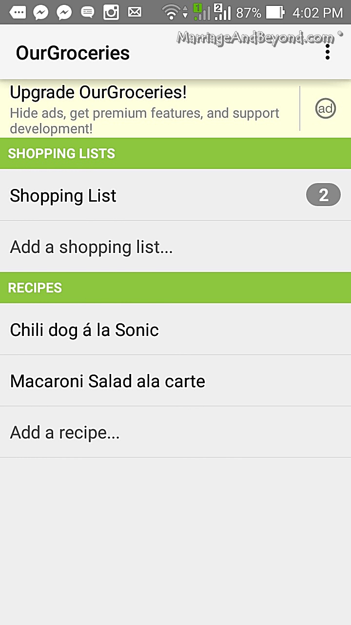 Our Groceries App