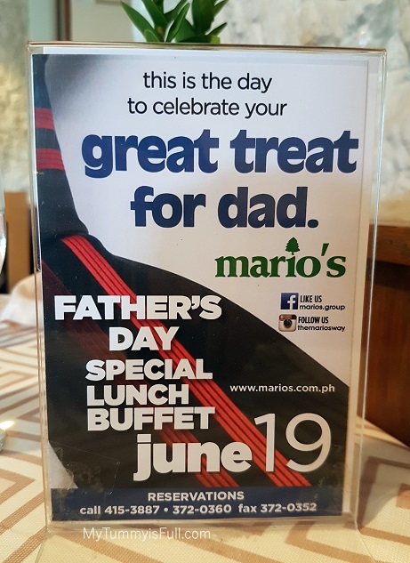 Father's Day Special Lunch Buffet at Mario's