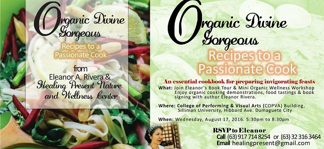 Eleanor Rivera and Healing Present Center Release Long-Awaited Cookbook #OrganicDivineGorgeous #plantbasedbisaya #organic #plantbased #HealingPresent Organic Divine Gorgoues Cookbook