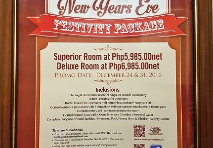 bayview park hotel festivity packages