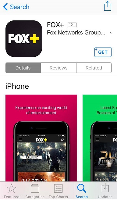 FOX Movies App on iOS