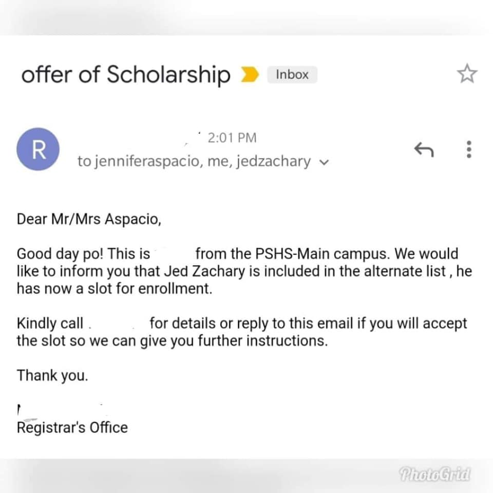 pisay scholar offer