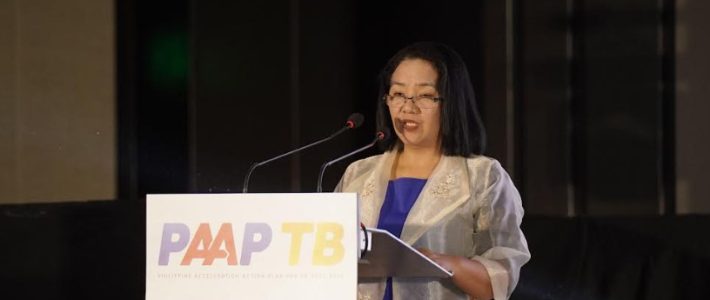 Department of Social Welfare and Development Assistant Secretary Janet Armas during the press conference at the Philippine Acceleration Action Plan for Tuberculosis (PAAP-TB) initiative